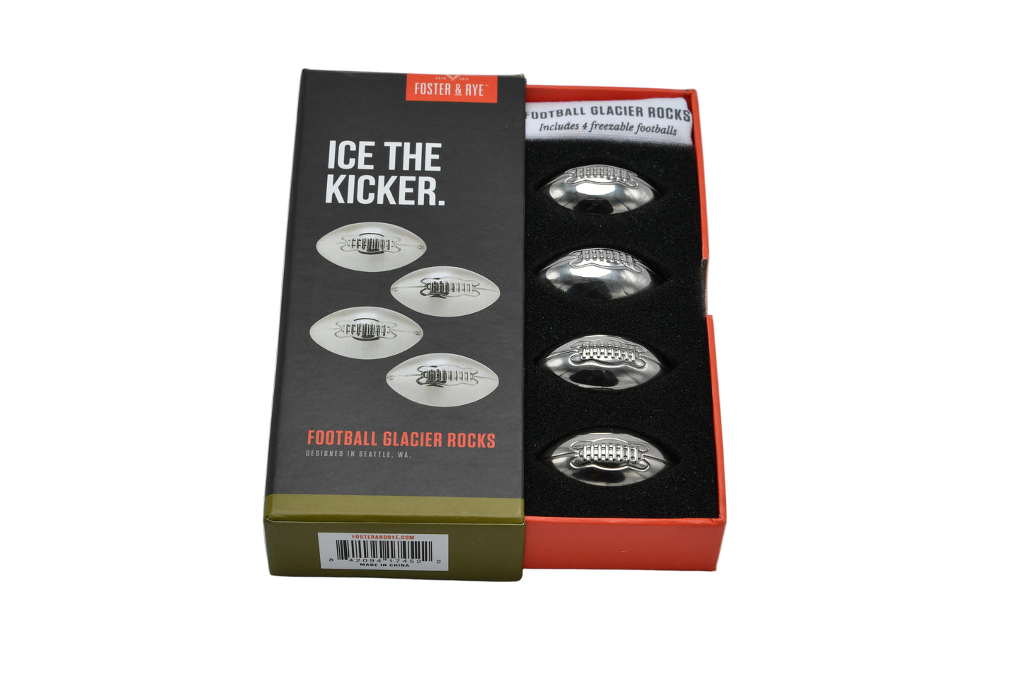 Football Glacier Rocks - Set of 4